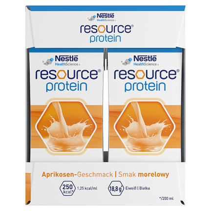 Resource Protein, smak morelowy, 4 x 200 ml - ŻYWNOŚĆ SPECJALNEGO PRZEZNACZENIA MEDYCZNEGO