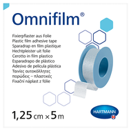 Omnifilm, przylepiec z porowatej transparentnej folii, 1,25 cm x 5 m, 1 rolka