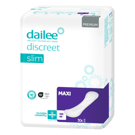 Dailee Discreet Premium Slim Maxi, wkładki urologiczne, 5 kropli, 30 sztuk - zdjęcie produktu