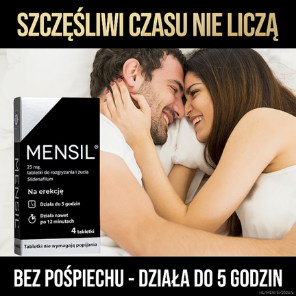 Mensil 25 mg, 4 tabletki do rozgryzania i żucia - PRODUKT LECZNICZY NIEREFUNDOWANY OTC
