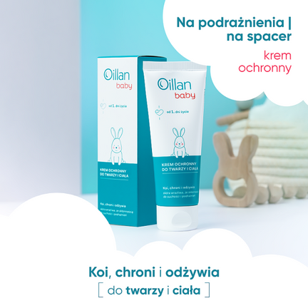 Oillan Baby Krem ochronny do twarzy i ciała, 75 ml - Niemowlę