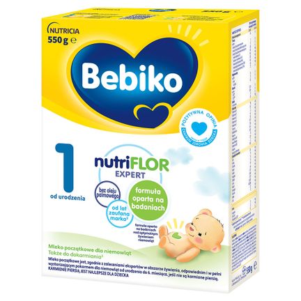 Bebiko NutriFlor Expert 1, mleko początkowe dla niemowląt od urodzenia, 550 g - zdjęcie produktu