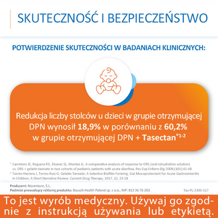 Tasectan dla dzieci 250 mg, 20 saszetek - Wspierające, Łagodzące