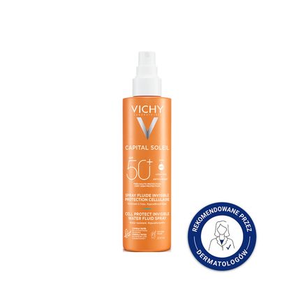 VICHY Vichy Capital Soleil Cell Protect, spray ochronny do twarzy i ciała, SPF 50+, 200 ml — Inhaltsstoffe i ocena