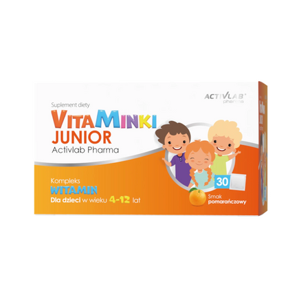 Vitaminki Junior Activlab Pharma, smak pomarańczowy, 30 saszetek - zdjęcie produktu