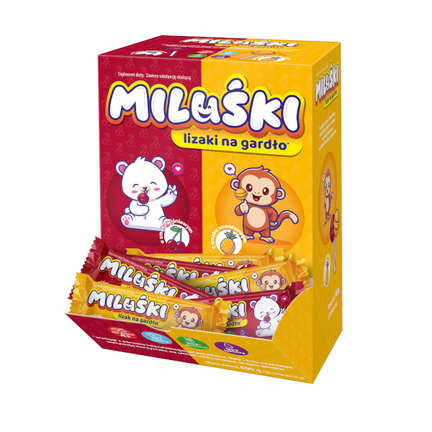 Miluśki lizaki na gardło, bez cukru, 40 sztuk - zdjęcie produktu