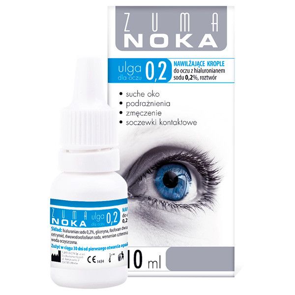 Zuma Noka, krople do oczu z kwasem hialuronowym, 0,2%, 10 ml