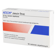 Aescin 20 mg, 90 tabletek dojelitowych (import równoległy)