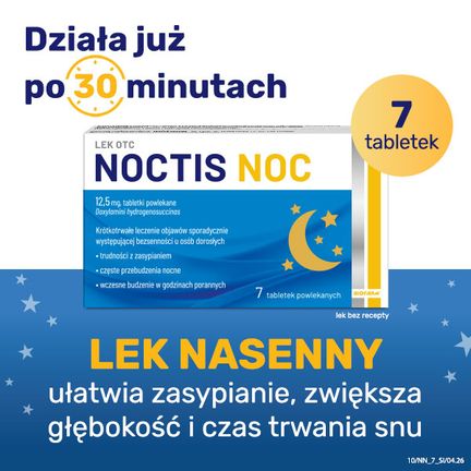Noctis Noc 12,5 mg, 7 tabletek powlekanych - PRODUKT LECZNICZY NIEREFUNDOWANY OTC