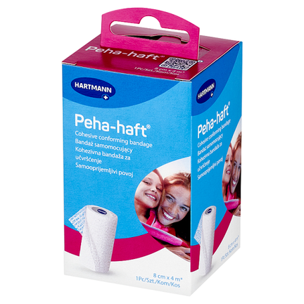 Peha-haft latex-free Hartmann, opaska podtrzymująca, 8 cm x 4 m, 1 sztuka - WYRÓB MEDYCZNY