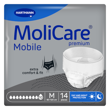 MoliCare Premium Mobile, majtki chłonne dla osób aktywnych, 10 kropli M, 30 sztuk - zdjęcie produktu