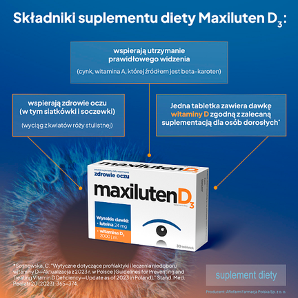 Maxiluten D3, 30 tabletek - AFLOFARM FARMACJA
