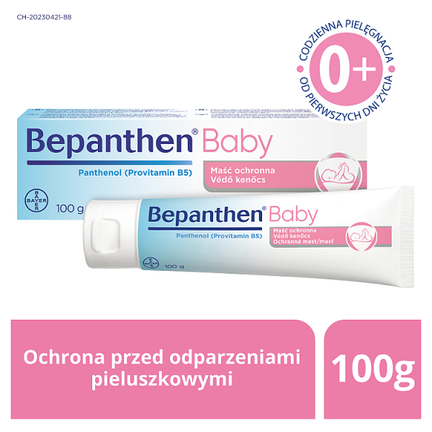 Bepanthen Baby, maść ochronna przeciw odparzeniom pieluszkowym, 100 g - opakowanie produktu