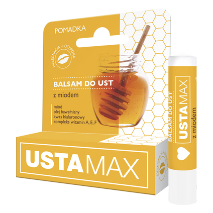 MAXMEDICAL Ustamax, balsam do ust z miodem, 4,9 g — Składniki i ocena