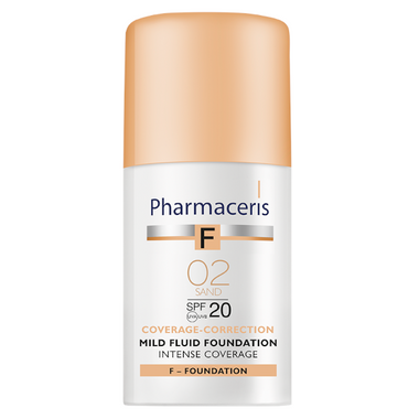 Pharmaceris F Coverage-Correction, 02 Sand, fluid intensywnie kryjący SPF 20, 30 ml