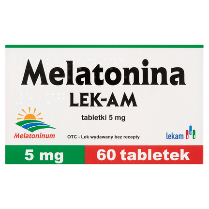 Melatonina LEK-AM 5 mg, 60 tabletek  - zdjęcie produktu