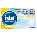 Isla Medic Acute, smak miodowo-cytrusowy, 50 pastylek do ssania