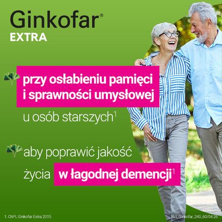 Ginkofar Extra 240 mg, 60 tabletek powlekanych - 5909991197209