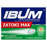 Ibum Zatoki Max 400 mg + 60 mg, 12 tabletek powlekanych