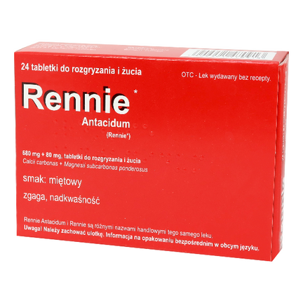 Rennie Antacidum, 24 tabletek do ssania (import równoległy Delfarma Holandia) - zdjęcie produktu