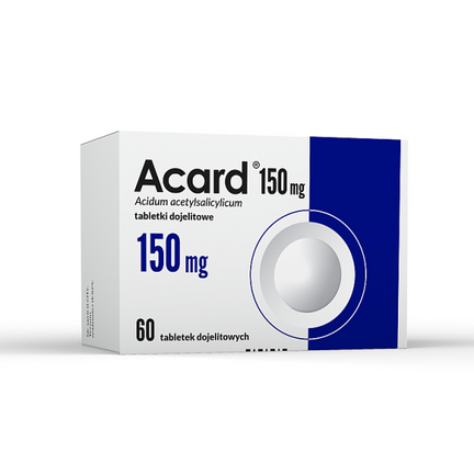 Acard 150 mg, 60 tabletek dojelitowych - PRODUKT LECZNICZY NIEREFUNDOWANY OTC
