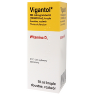 Vigantol 20 000 IU, witamina D3, krople doustne, 10 ml (import równoległy Medezin)