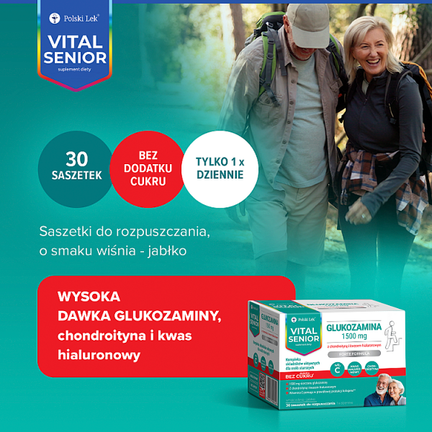 Vital Senior Glukozamina 1500, 30 saszetek - POLSKI LEK