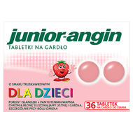 Junior-angin, truskawkowy, 36 tabletek
