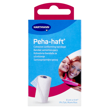 Peha-haft latex-free Hartmann, opaska podtrzymująca, 8 cm x 4 m, 1 sztuka - zdjęcie produktu