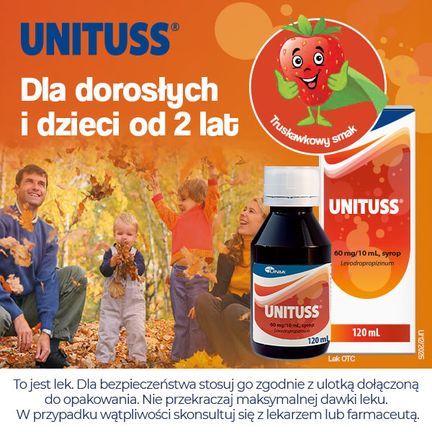 Unituss 60 mg/10 ml, syrop, 120 ml - UNIA
