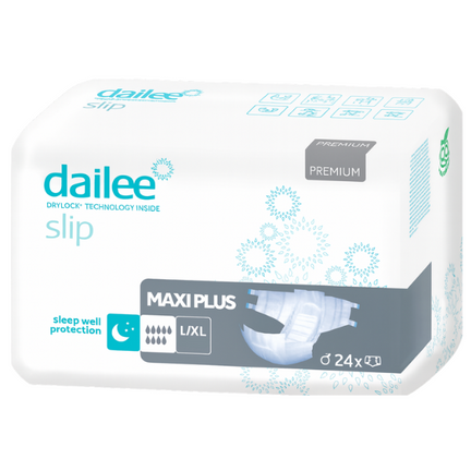 Pieluchy Dailee Slip Premium Maxi Plus, rozmiar L/XL, 24 sztuki - zdjęcie produktu