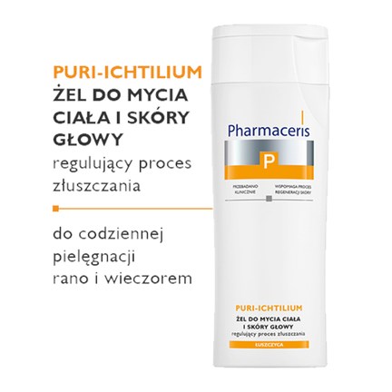 Pharmaceris P Puri-Ichtilium, żel do mycia ciała i skóry głowy, 250 ml - KOSMETYK