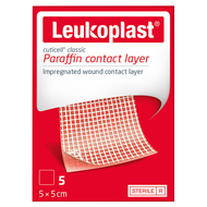 Leukoplast Cuticell Parafin, 5 cm x 5 cm, 5 opatrunków