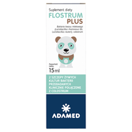 Flostrum Plus, bakterie kwasu mlekowego + colostrum, krople, 15 ml