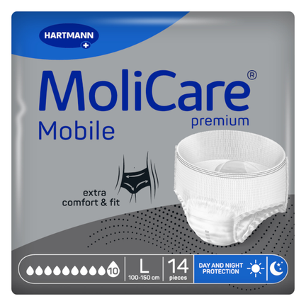 MoliCare Premium Mobile, majtki chłonne dla osób aktywnych, 10 kropli L, 30 sztuk - zdjęcie produktu