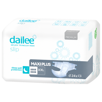 Pieluchy Dailee Slip Premium Maxi Plus, rozmiar XXL, 24 sztuki - zdjęcie produktu