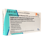 Szybki test Combo do wykrywania antygenów wirusów SARS-CoV-2 oraz Grypy A+B, wymaz z nosa, 1 test