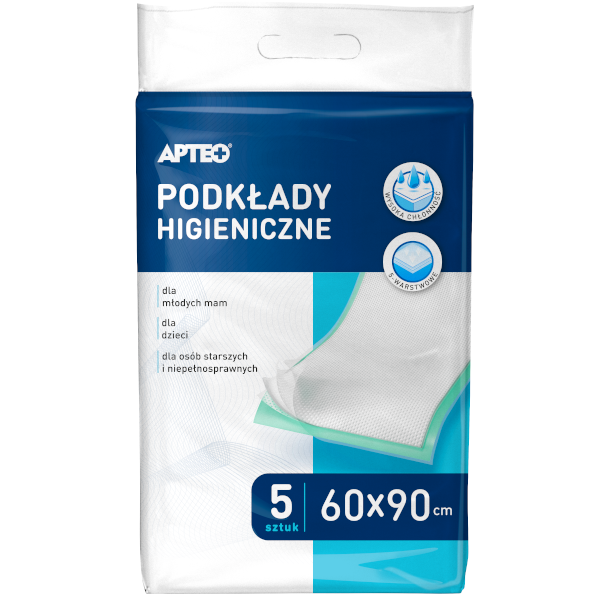 Podkłady higieniczne Apteo, 60 cm x 90 cm, 5 sztuk