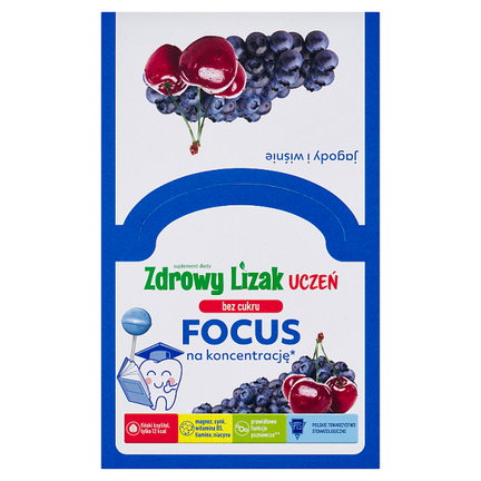 Zdrowy Lizak Uczeń Focus, bez cukru, 40 sztuk - zdjęcie produktu