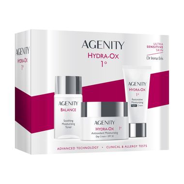 Zestaw Dr. Irena Eris Agenity HYDRA-OX 1º, krem na dzień SPF 20, 50 ml + krem na noc, 25 ml + Balance, tonik, 50 ml 