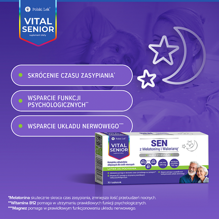Vital Senior Sen, 30 tabletek - Dorosły, Senior