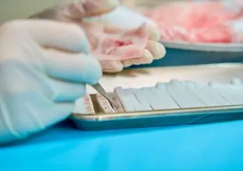 Biopsja gruboigłowa - pobrany wycinek tkanki trafia do badania w laboratorium.