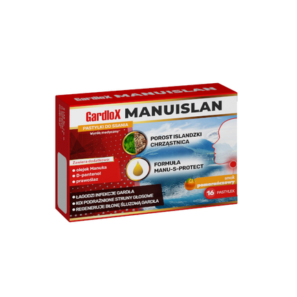 Gardlox Manuislan, smak pomarańczowy, 16 pastylek - zdjęcie produktu