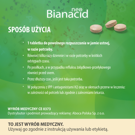 Neobianacid, Nadkwaśność i refluks, 14 tabletek do ssania - TABLETKI