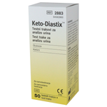 Keto-Diastix, test paskowy do badania stężenia glukozy i ciał ketonowych w moczu, 50 sztuk