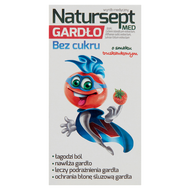 Natursept Med gardło lizaki bez cukru, smak truskawkowy, 6 sztuk