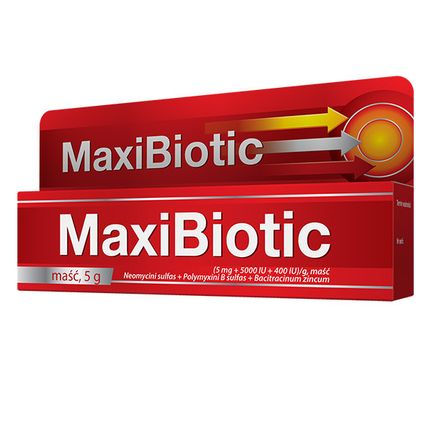 Maxibiotic, maść zawierająca 3 antybiotyki, 5 g - zdjęcie produktu