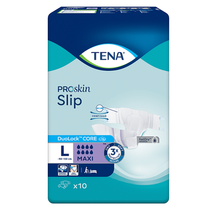 TENA Slip ProSkin Maxi, pieluchomajtki, rozmiar L, 10 sztuk - zdjęcie produktu