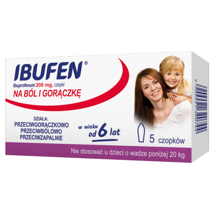 Ibufen 200 mg, 5 czopków - zdjęcie produktu