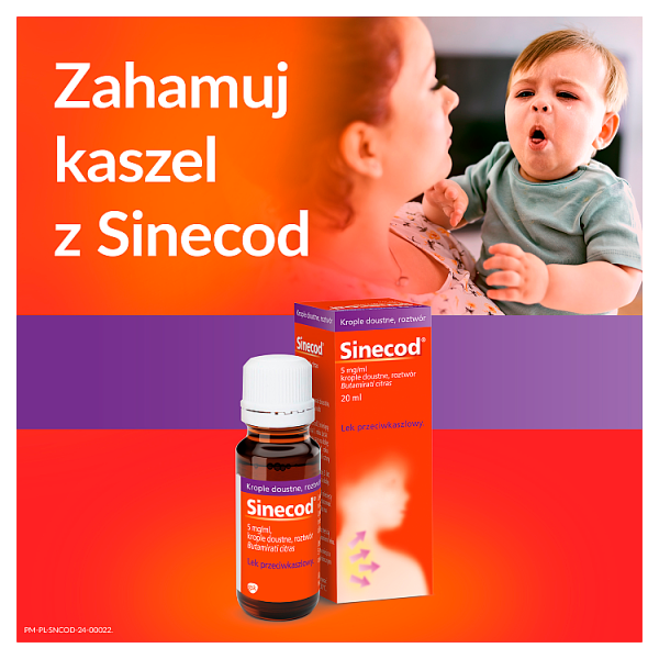 Sinecod 5 mg/ml, krople doustne, 20 ml cena, ulotka, opinie | Apteline.pl
